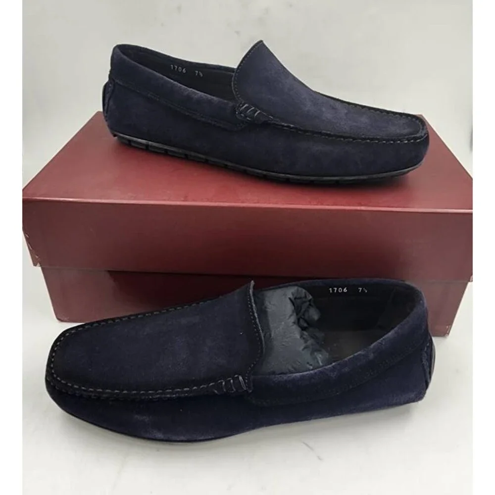 To Boot New York Marin Drivers Loafer Men's 7.5 Blue Aero Moc Toe Slip On Style